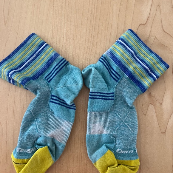 Women’s Darn Tough Medium Color-Block & Stripe Crew Socks - Pink, Blue, Purple - Picture 5 of 7